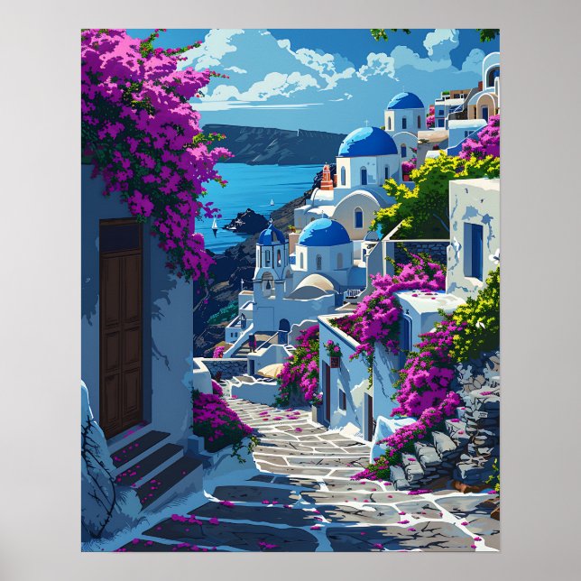 Santorini i Grekland Poster (Framsidan)