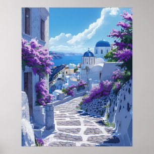 Santorini i Grekland Poster