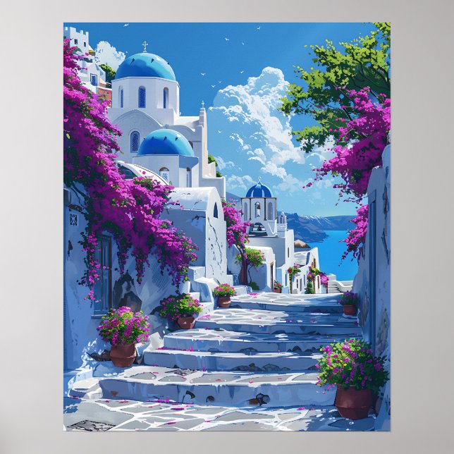 Santorini i Grekland Poster (Framsidan)