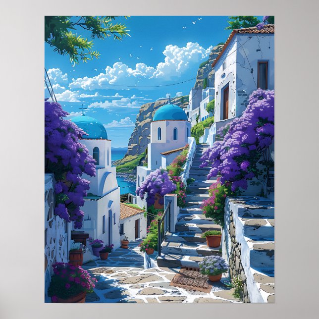 Santorini i Grekland Poster (Framsidan)