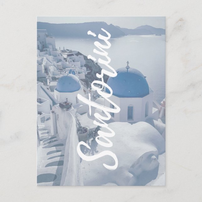 Santorini i Grekland Travel Photo Modern Postcard Vykort (Framsida)