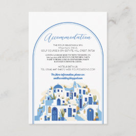 Santorini-inkvarteringskort för Grekland i Bröllop Tilläggskort