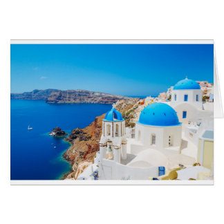 Santorini Island-Caldera, Grekland Hälsningskort