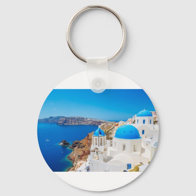 Santorini Island-Caldera, Grekland Nyckelring (Framsida)