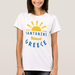 Santorini Island, Grekland - Sunshine Dam T Shirt