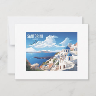 Santorini Island i Grekland: Resepostkort Vykort