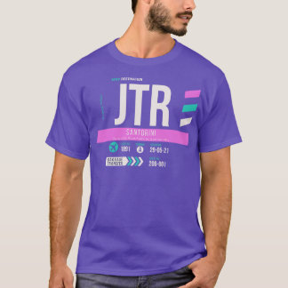 Santorini JTR Flygplatskod Märkre 1 för bagage T Shirt