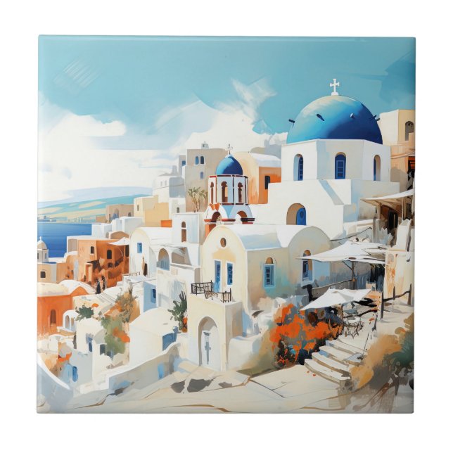 Santorini Kakelplatta (Framsidan)