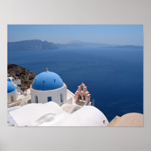 Santorini kanvastryck poster