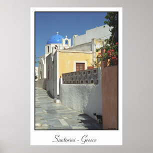Santorini kattunge poster