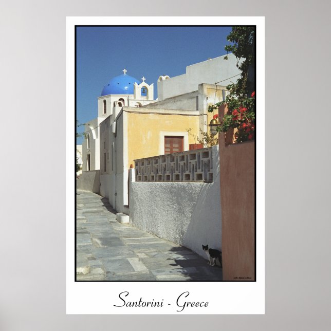 Santorini kattunge poster (Framsidan)