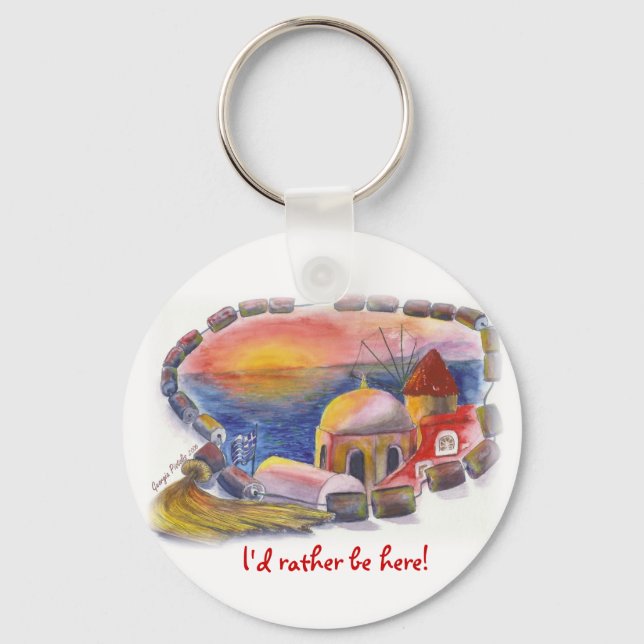 Santorini Keychain Nyckelring (Framsida)