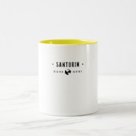Santorini Koordinater med Glob och Stjärnor Två-Tonad Mugg