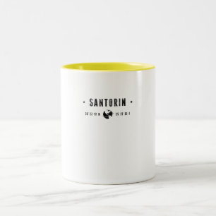Santorini Koordinater med Glob och Stjärnor Två-Tonad Mugg