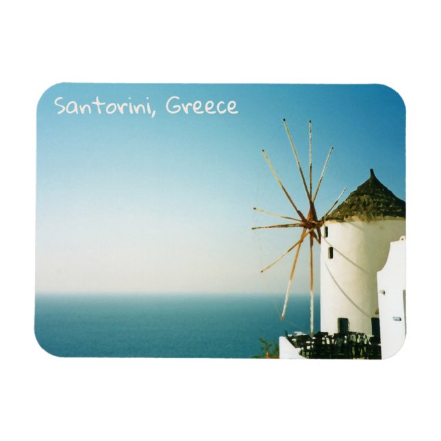 Santorini kvarn, Grekland Magnet (Horisontell)