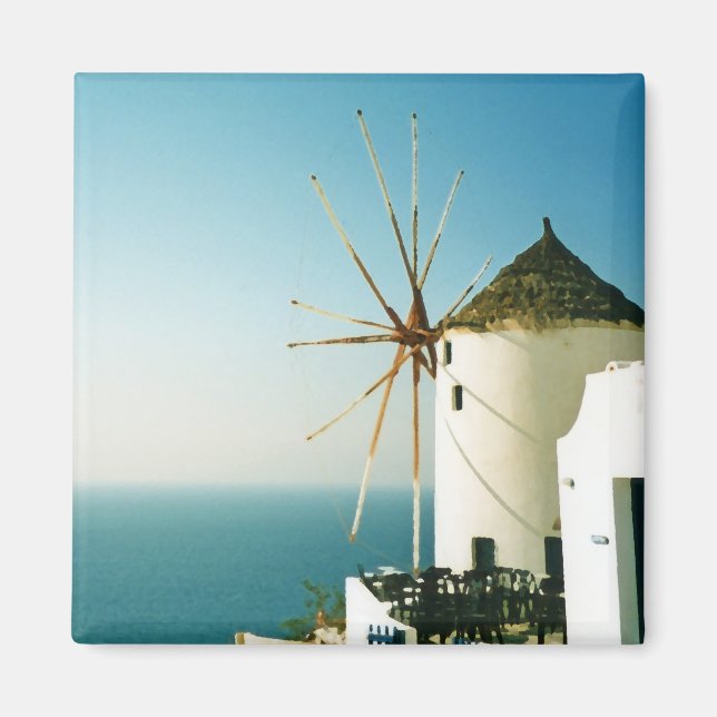 Santorini kvarn, Grekland Magnet (Framsidan)