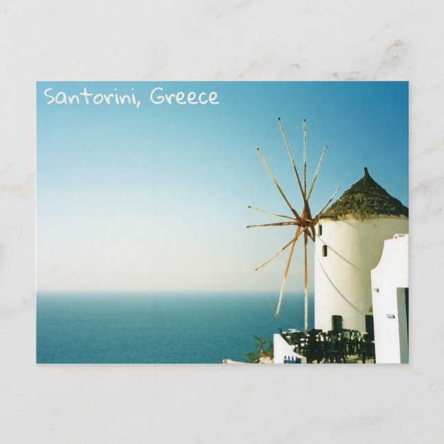 Santorini kvarn, Grekland Vykort (Framsida)