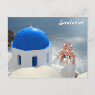 Santorini kyrka i eftermiddagsolen vykort