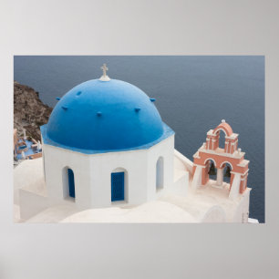 Santorini kyrka poster