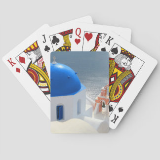 Santorini-kyrkan i Sol vid eftermiddagen Kortlek