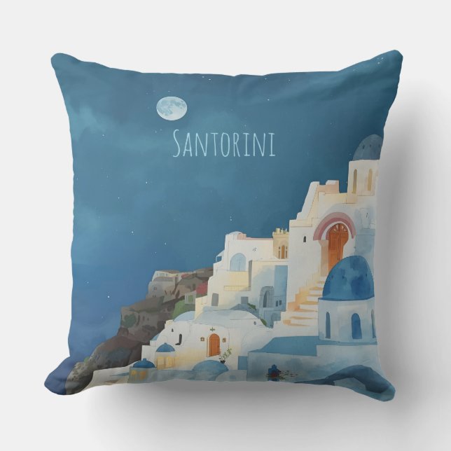 Santorini, Midnatt på Santorini Kudde (Framsida)