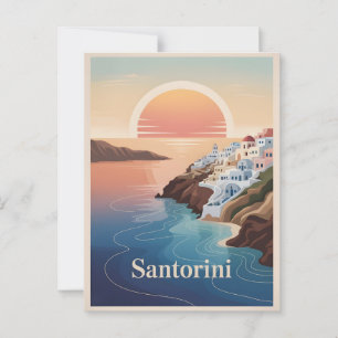 Santorini-minimalistisk vintage vykort