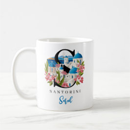 Santorini Monogram Bokstav S Personlig Gåva Kaffemugg