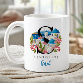 Santorini Monogram Bokstav S Personlig Gåva Kaffemugg