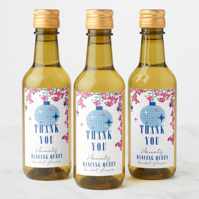 Santorini Musikalisk Bougainvillea bröllopsfest Vinetikett (Flaskor)