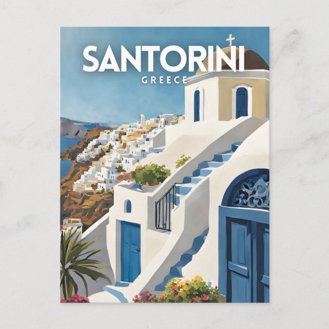Santorini Nostalgi Vykort (Framsida)