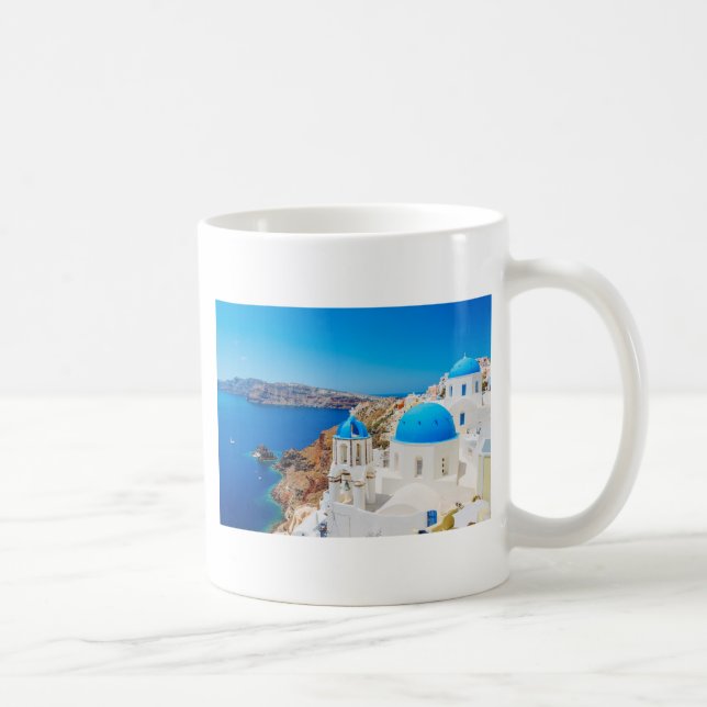Santorini ö - Caldera, Grekland Kaffemugg (Höger)