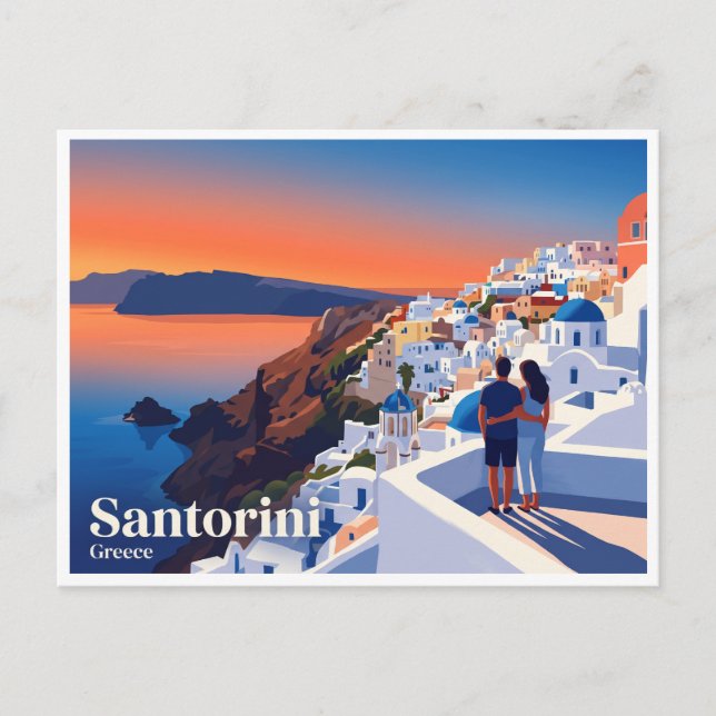 Santorini Oia Grekland Vykort (Framsida)