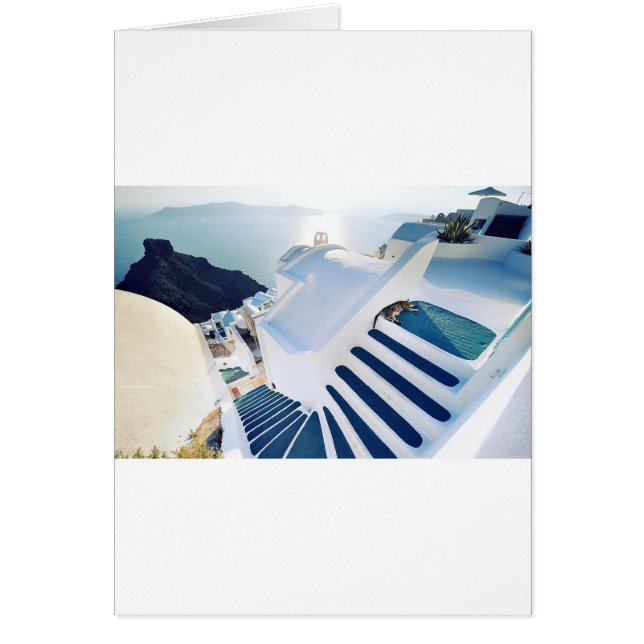 Santorini Oia kliver, Grekland Hälsningskort (Framsidan)