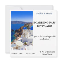 Santorini Ombordstigningskort RSVP-kort