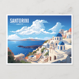 Santorini-ön i Grekland Travel Vykort