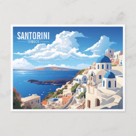 Santorini-ön i Grekland Travel Vykort