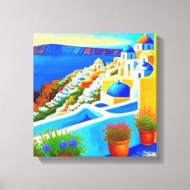 Santorini-övy Canvastryck
