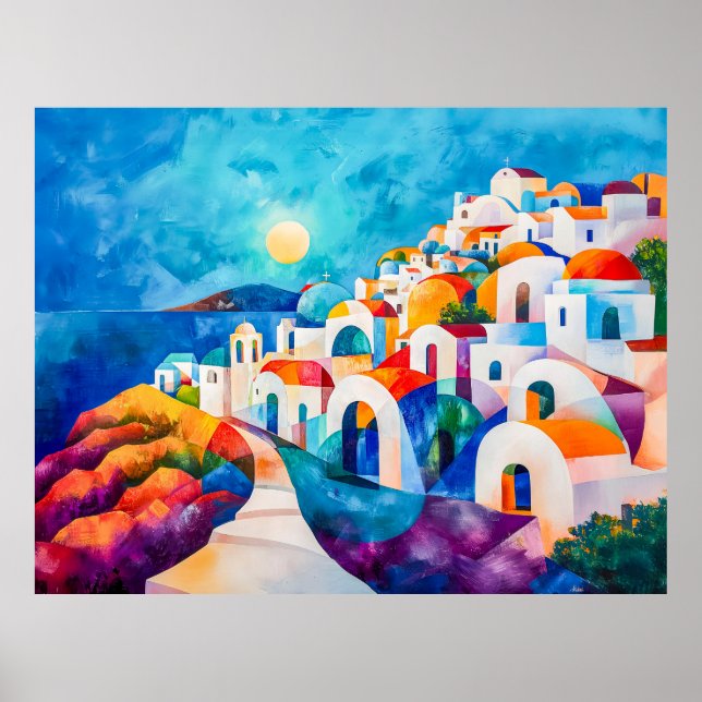 Santorini Pathway till havet Poster (Framsidan)