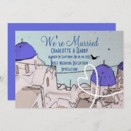 Santorini Post Bröllop Firande Party Inbjudningar