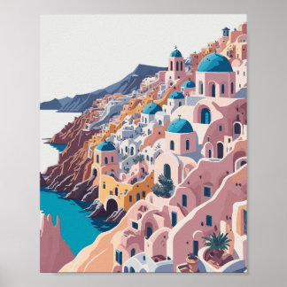 Santorini Poster: Santorini Grekland Poster