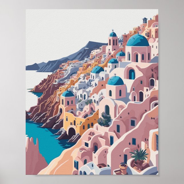 Santorini Poster: Santorini Grekland Poster (Framsidan)