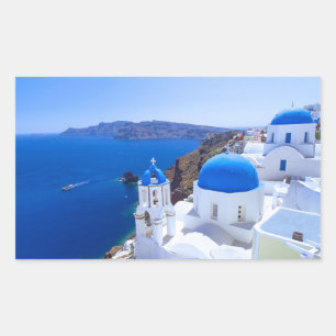 Santorini Rektangulärt Klistermärke