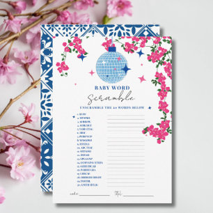 Santorini Rosa baby ord-skammusslingerkort Inbjudningar