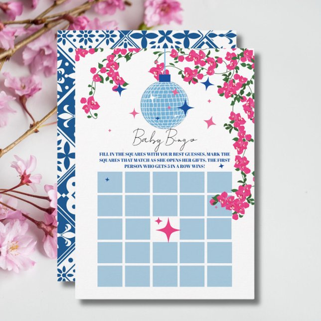 Santorini Rosa babydusch bingo Spelkort Inbjudningar (Skapare uppladdad)