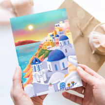 Santorini Skriv ut grekiska Art Skriv ut Europe Tr