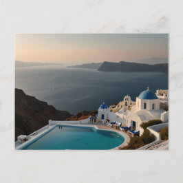 Santorini Solnedgång Bliss Vykort