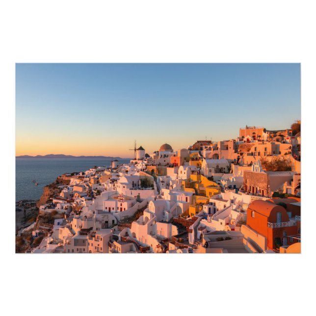 Santorini Solnedgång Fotografi (Framsidan)