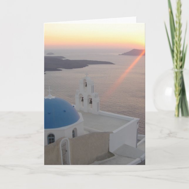 Santorini solnedgång kort (Framsida)