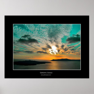 Santorini solnedgång poster