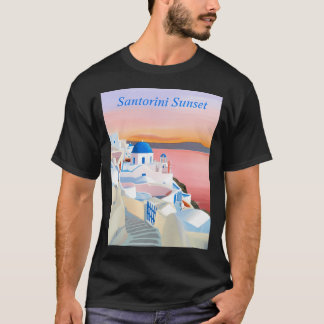 Santorini solnedgång t shirt